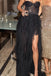 Strapless Lovely Black Tulle Lace Sweetheart Long Evening Prom Dresses, MR0201