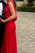 Red Satin Backless Mermaid Long Evening Prom Dresses, MR0216