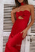 Sweetheart Red Satin Mermaid Long Evening Prom Dresses, MR0221