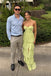 Green Chiffon Sweetheart Long Side Slit Evening Prom Dresses, MR0238