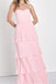 Popular Sweetheart Pink Chiffon Long Evening Prom Dresses, A-line Prom Dress, MR0239