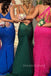 Gorgeous V-neck Green Mermaid Spaghetti Straps Long Evening Prom Dresses, MR0306