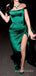 Morden Emerald Green Satin Mermaid Long Evening Prom Dresses, Cheap Custom Off Shoulder Prom Dress, MR8843