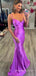 Sexy Spaghetti Straps Purple Satin Mermaid Long Evening Prom Dresses, Cheap Custom Prom Dress, MR8847