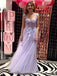 A-line Purple Tulle Appliques Long Evening Prom Dresses, Cheap Sweetheart Custom Prom Dress, MR8851