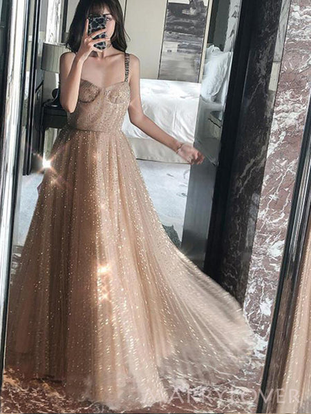 Ball Gowns Bling Prom Dresses 2019 A-line Tulle Sweetheart Straps Long Evening Prom Dresses, Sparkly Prom MarryLover Ball Gowns Bling Prom Dresses 2019 A-line Tulle Sweetheart Straps Long Evening Prom Dresses, Sparkly Prom MarryLover