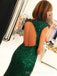 Mermaid Green Sequins Side Slit Long Evening Prom Dresses, Sparkly Prom Dress, MR8945