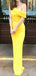 Gorgeous Mermaid Yellow Long Evening Prom Dresses, One Shoulder Prom Dress, MR8946