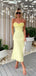 Mermaid Yellow Strapless Long Evening Prom Dresses, Gorgeous Custom Prom Dress, MR8959