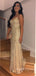 Sparkly Mermaid Spaghetti Straps Long Evening Prom Dresses, MR8983