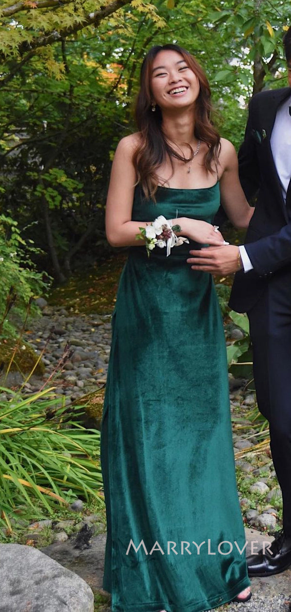 green velvet spaghetti strap dress Lime Green Velvet Sweetheart Spaghetti Straps 2026 Long Prom Dresses
