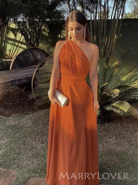 burnt orange formal dress Popular A-line One Shoulder Long Evening Prom Dresses, MR9083 HappyHour0702 Rare London Waistcoat Mini Exceptionally tailored to sculpt Size:Children's size -Size 5