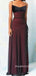 Black Red Spaghetti Straps Mermaid Side Slit Long Evening Prom Dresses, Chiffon Prom Dress, MR9084