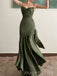Mermaid Satin Spaghetti Straps Long Evening Prom Dresses, MR9095