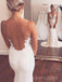 White Appliques Mermaid Long Evening Prom Dresses, Custom Wedding Dress, MR9099