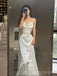 Spaghetti Straps Ivory Satin Long Evening Prom Dresses, Cheap Wedding Dress, MR9112
