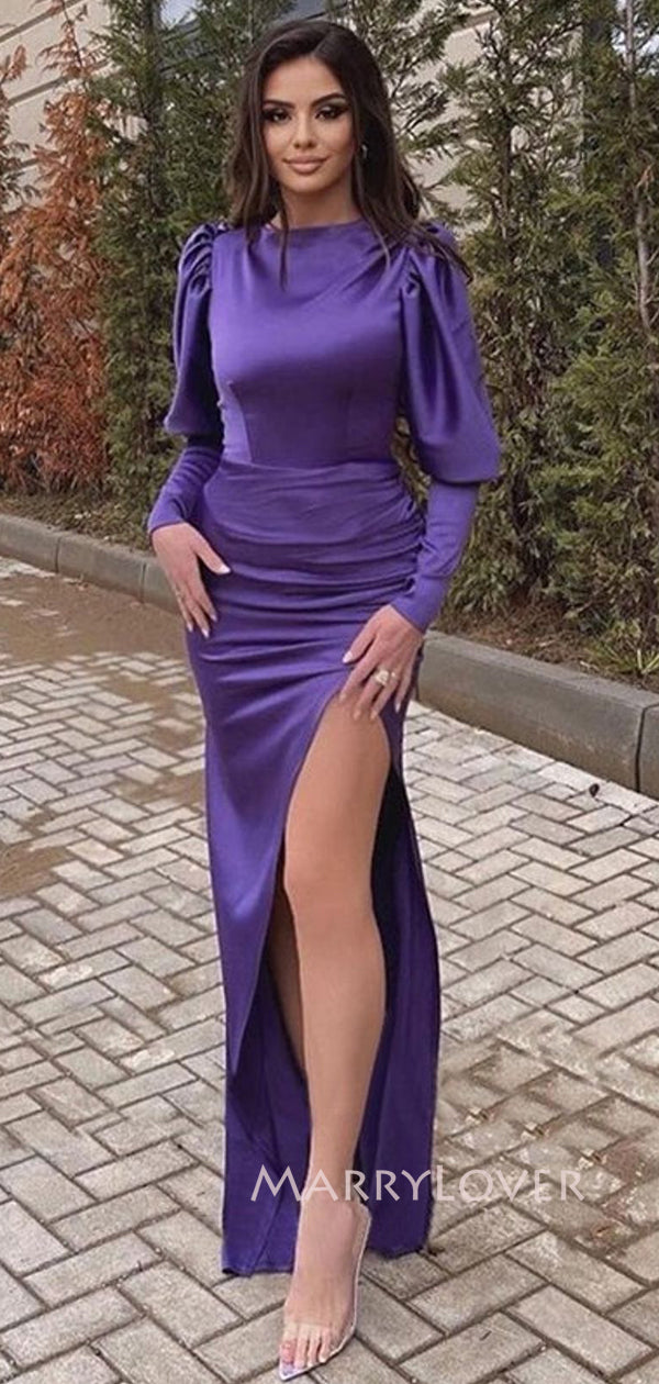 purple satin mermaid dress Jovani Style D5305