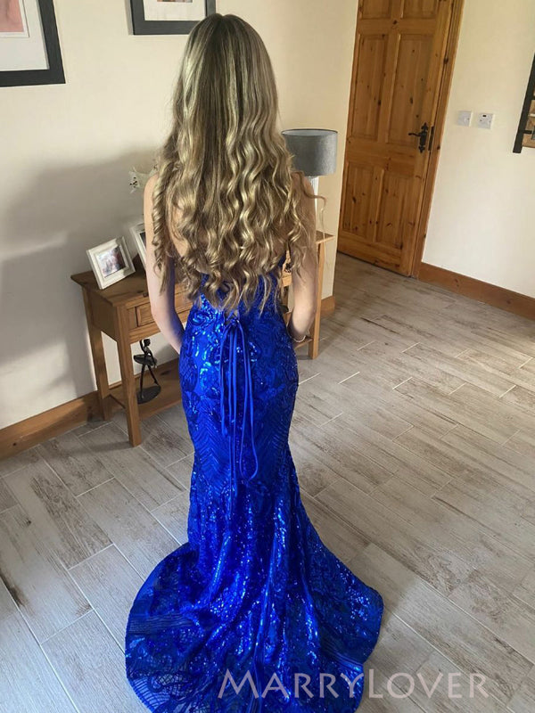 Mermaid Royal Blue Sparkly Sweetheart Long Evening Prom Dresses, MR915 – MarryLover Mermaid Royal Blue Sparkly Sweetheart Long Evening Prom Dresses, MR915 – MarryLover