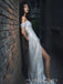 Gorgeous White Sequins Off Shoulder Long Evening Prom Dresses, MR9161