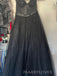 Popular Black Tulle Lace Sweetheart Long Evening Prom Dresses, A-line Custom Prom Dress, MR9172
