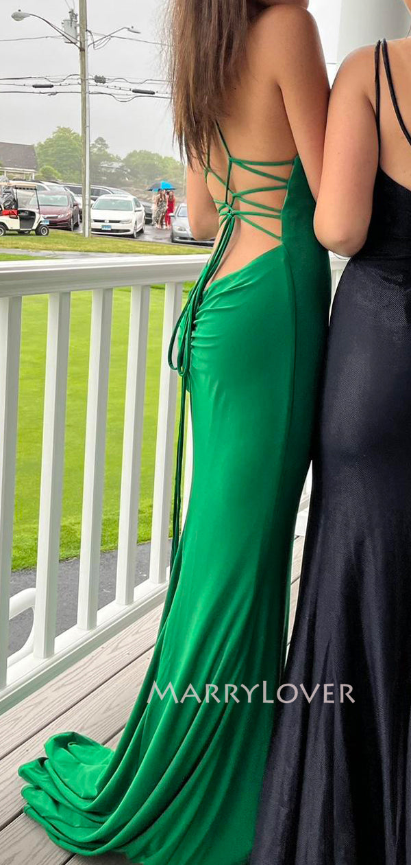 Green Mermaid Backless Spaghetti Straps Long Evening Prom Dresses, MR9 MarryLover Green Mermaid Backless Spaghetti Straps Long Evening Prom Dresses, MR9 MarryLover