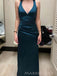 Deep V-neck Mermaid Long Evening Prom Dresses, Soft Satin Prom Dress, MR9216