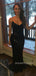Black Sequins Mermaid V-neck Long Evening Prom Dresses, MR9219