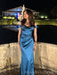 Popular Off Shoulder Straps Mermaid Satin Long Evening Prom Dresses, MR9241