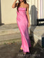 Pink Silple Spaghetti Straps Long Evening Prom Dresses, MR9269