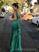 Popular Green V-back Long Evening Prom Dresses, Mermaid Prom Dress, MR9273