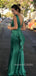 Popular Green V-back Long Evening Prom Dresses, Mermaid Prom Dress, MR9273