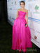 Formal Hot Pink Gaganza Satin Long Evening Prom Dresses, Strapless A-line Prom Dress, MR9286