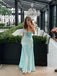 Sweetheart Blue Satin Mermaid Long Evening Prom Dresses, MR9314