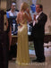 Pretty Backless Yellow Satin Long Evening Prom Dresses, V-neck Mermaid Prom Dress, MR9320