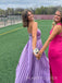 Sweetheart Purple A-line Long Evening Prom Dresses, Side Slit Strapless Prom Dress, MR9323