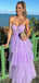 Lilac Tulle A-line Long Evening Prom Dresses, Sweetheart Prom Dress, MR9326