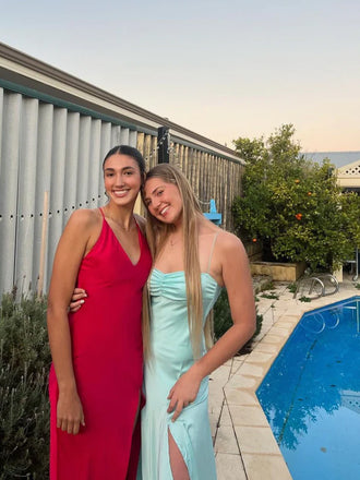 Sexy Blue Satin Mermaid Side Slit Long Evening Prom Dresses, MR9327