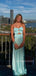 Blue Satin Mermaid Long Evening Prom Dresses, Sweetheart Prom Dress, MR9330