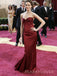 Elegant Burgundy Satin Sweetheart Mermaid Long Evening Prom Dresses, MR9332