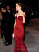 Elegant Burgundy Satin Sweetheart Mermaid Long Evening Prom Dresses, MR9332