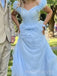 Gorgeous Blue Tulle Long Evening Prom Dresses, A-line Prom Dress, MR9335