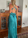 Lovely V-neck Satin Long Evening Prom Dresses, Backless V-neck Prom Dress, MR9337