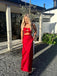 Sweetheart Red Satin Strapless Long Evening Prom Dresses, Mermaid Prom Dress, MR9338