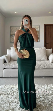 Dark Green Mermaid Long Evening Prom Dresses, MR9369