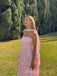 Pink Chiffon Sweetheart A-line Long Evening Prom Dresses, MR9392