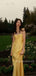 Spaghetti Straps Gold Satin Mermaid Long Evening Prom Dresses, MR9422