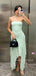 Lovely Sage Green Mermaid Strapless Long Evening Prom Dresses, MR9430