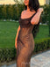 Sparkly Sequins Mermaid Long Evening Prom Dresses, One Shoulder Prom Dress, MR9440
