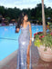 Sexy Mermaid V-neck Sequins Long Evening Prom Dresses, Spaghetti Straps Prom Dress, MR9442