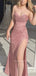 Pink Sparkly Mermaid Sweetheart Long Evening Prom Dresses, MR9447